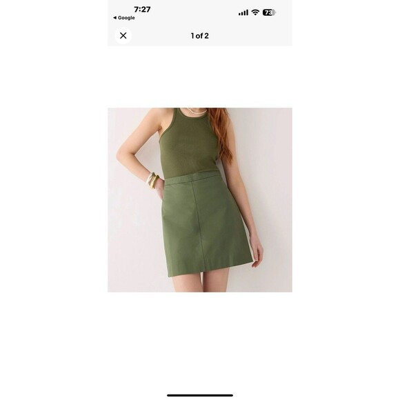 J.Crew Natasha Skirt in Stretch Twill Cotton  | Sz 20 | Light Khaki - Picture 9 of 9